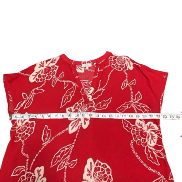 Fat Face Red Floral Printed Top Size US 6 - Picture 5 of 7